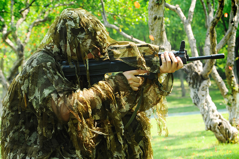 城市迷彩布條兩件套偽裝服
